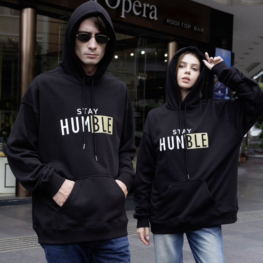 UNISEX BLACK "STAY HUMBLE" HOODIE