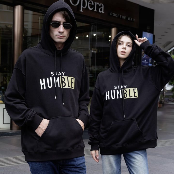 UNISEX BLACK "STAY HUMBLE" HOODIE