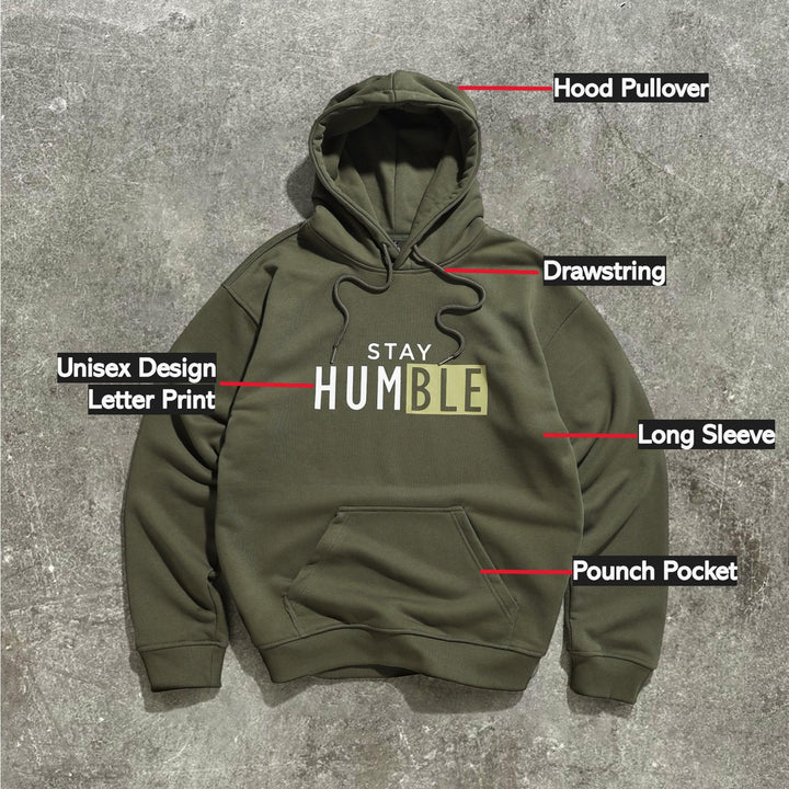 UNISEX MOSS-GREEN "STAY HUMBLE" HOODIE