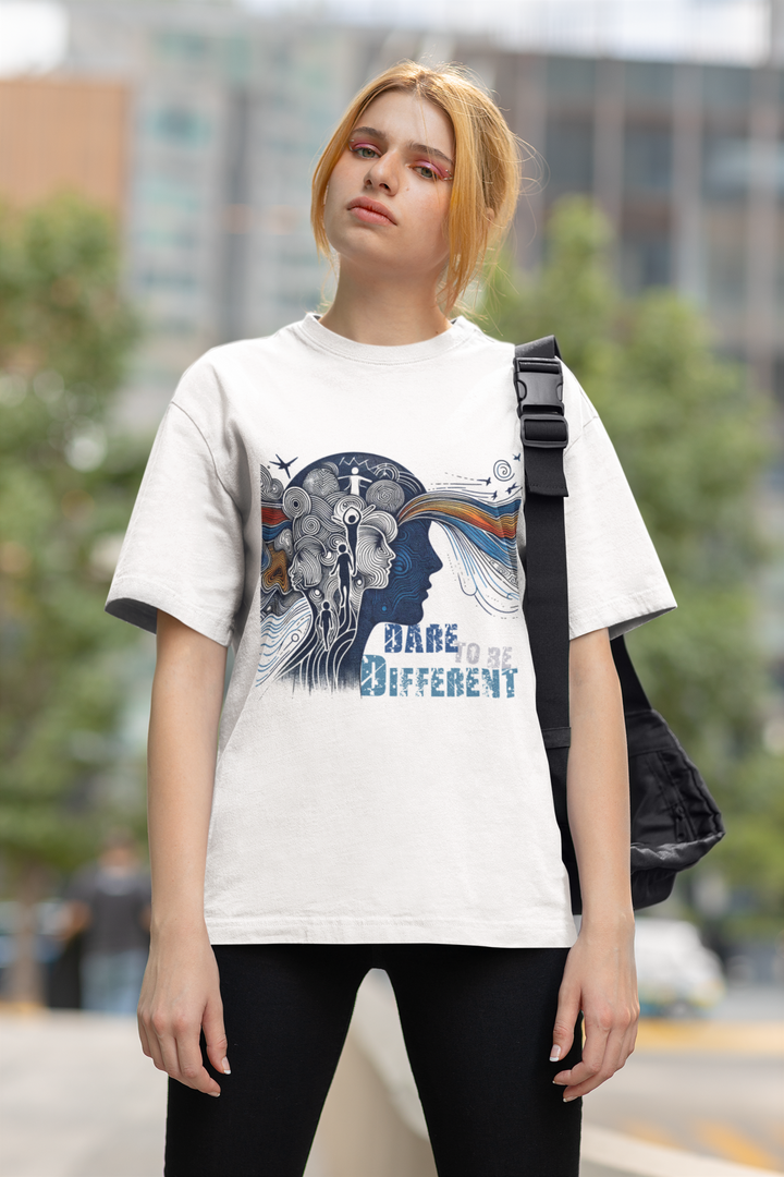 Unisex Cotton White T-Shirt - DARE TO BE DIFFERENT