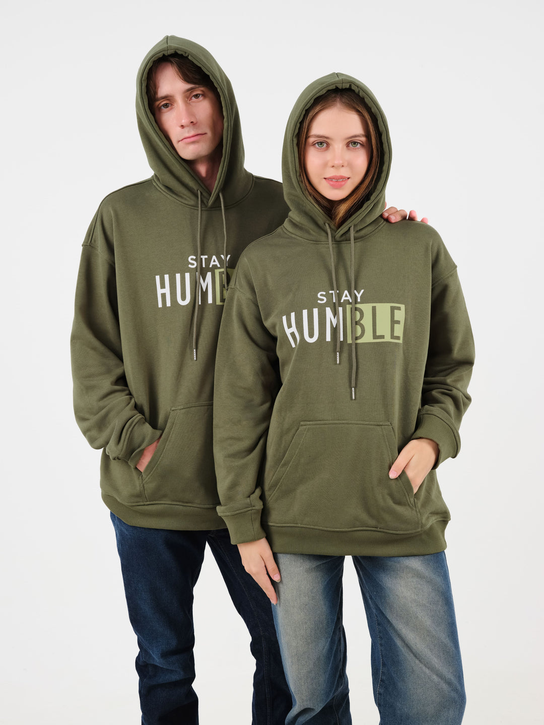 COUPLE OUTFITS - UNISEX MOSS-GREEN HOODIE